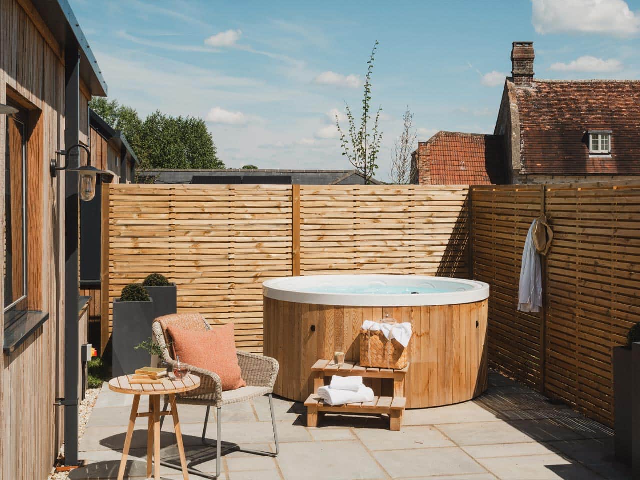 Hot tub at Adam barn