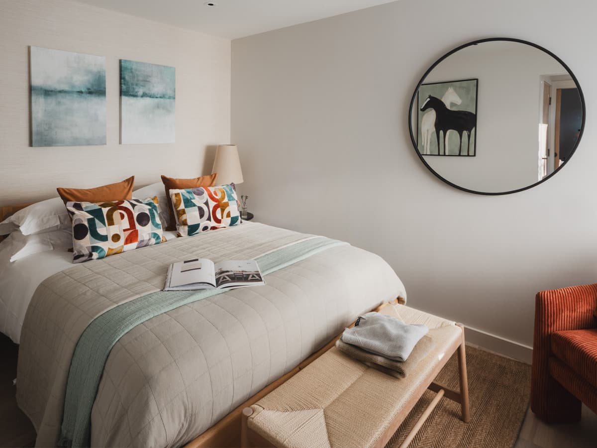 The bedroom at Adam barn, Longstones Avebury